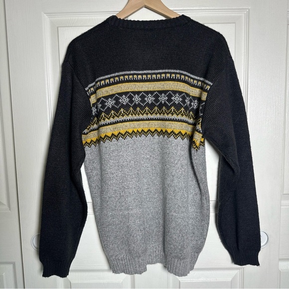 Vintage Sideout Y2K Medium Fair Isle Nordic Striped Long Sleeve Sweater 2000s - Picture 4 of 10